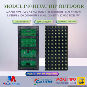PANEL MODUL P10 HIJAU DIP OUTDOOR
