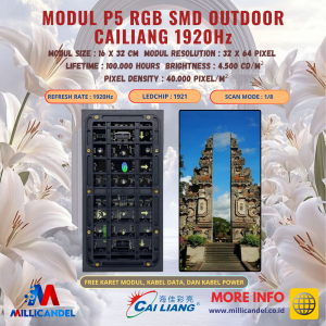 MODUL P5 RGB FULL COLOR SMD OUTDOOR 1920Hz MERK CAILIANG