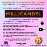 RUNNING TEXT P10 LED SMD OUTDOOR WARNA KUNING UKURAN LED 16X96 CM UKURAN BOX 20X100 CM