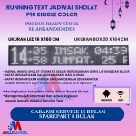 JADWAL SHOLAT DIGITAL RUNNING TEXT JWS P10 WARNA PUTIH UKURAN LED 16X96 CM UKURAN BOX 20X100 CM