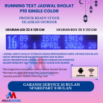 JWS 32X96 CM JADWAL WAKTU SHOLAT P10 WARNA BIRU UKURAN BOX 36X100 CM