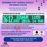 JADWAL SHOLAT DIGITAL RUNNING TEXT JWS P10 WARNA HIJAU MERAH UKURAN LED 16X96 CM UKURAN BOX 20X100 CM