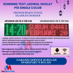JADWAL SHOLAT DIGITAL RUNNING TEXT JWS P10 WARNA HIJAU MERAH UKURAN LED 16X96 CM UKURAN BOX 20X100 CM
