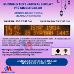 JWS 32X96 CM JADWAL WAKTU SHOLAT P10 WARNA MERAH UKURAN BOX 36X100 CM
