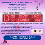 JWS 32X96 CM JADWAL WAKTU SHOLAT P10 WARNA MERAH UKURAN BOX 36X100 CM