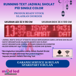 JWS 32X96 CM JADWAL WAKTU SHOLAT P10 WARNA MERAH UKURAN BOX 36X100 CM