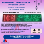 JADWAL SHOLAT DIGITAL RUNNING TEXT JWS P10 WARNA MERAH HIJAU UKURAN LED 16X96 CM UKURAN BOX 20X100 CM