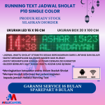 JADWAL SHOLAT DIGITAL RUNNING TEXT JWS P10 WARNA MERAH HIJAU UKURAN LED 16X96 CM UKURAN BOX 20X100 CM