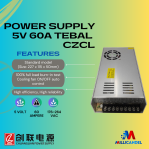 POWER SUPPLY RUNNING TEXT 5 VOLT 60 AMPERE TEBAL CZCL