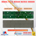 PANEL MODUL P4,75 P4.75 F3.75 F3,75 16X64 RUNNING TEXT SMD RED MERAH INDOOR RG