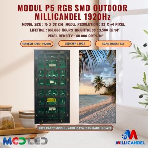 PANEL MODUL P5 1920Hz RGB FULL COLOR OUTDOOR MILLICANDEL